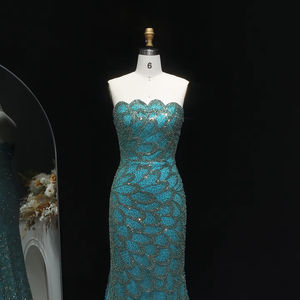 Jancember LSZ601 <span class=keywords><strong>Abito</strong></span> da Sera Elegante a Sirena Senza Spalline <span class=keywords><strong>Verde</strong></span> <span class=keywords><strong>Smeraldo</strong></span> con Paillettes - Product Image 4