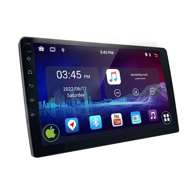 Autoradio android, écran tactile 10 ", gps, double din, lecteur dvd, stéréo, fm, usb, sd, aux, pour voiture