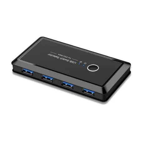 USB 3.0 KVM Switch Splitter-Box 2-Port Verbinden Sie den PC mit der Freigabe von 4 Geräten für den Tastatur-Maus-Scanner-Drucker USB 2.0 Hub Optional