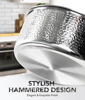 Batterie de cuisine moderne de luxe 6 pièces en acier inoxydable triplement en granit Casseroles à induction écologiques Casseroles Casseroles à gaz