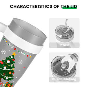 Ensemble de gourdes isothermes en acier inoxydable avec logo personnalisé, doublure céramique <span class=keywords><strong>à</strong></span> double paroi, gobelet de 38 oz avec couvercles et pailles – Cadeaux de Noël - Product Image 6