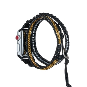 สายนาฬิกาแอปเปิ้ลธรรมชาติสำหรับผู้ชายสายรัดข้อมือ3X สไตล์โบฮีเมียนสายรัดนาฬิกาข้อมือหินลาวาอุปกรณ์เสริมสร้อยข้อมือ - Product Image 4