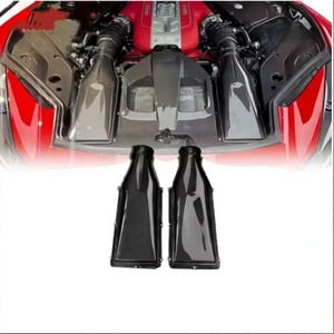 Couvercle de moteur en fibre de carbone sèche adapté à la Ferrari 812, avec système de refroidissement auxiliaire, couvercle de boîte d'admission d'air style OEM 333295 - Product Image 2