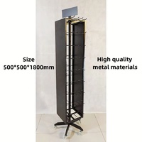 Présentoir rotatif moderne sur pied pour magasin de détail, en métal thermolaqué, pour bijoux, colliers, kits et cartes-cadeaux