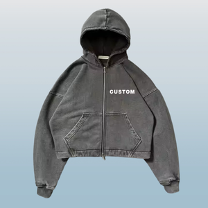 Custom Cropped <strong>Zip</strong> Men's Hoodies Manufacturing Double Zipper Hoodies <strong>Zip</strong> <strong>Ups</strong> Oversized Blank Heavyweight <strong>Zip</strong> <strong>up</strong> Hoodie - Product Image 3