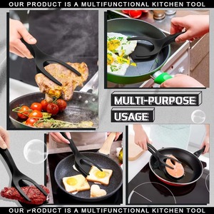 2 in 1 Grip Flip Spatula Clamp Egg Pancake Fish French Toast Omelette Making Non Stick Home Kitchen Cooking Turner <b>Tool</b> - Product Image 4