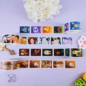 Faible QUANTITÉ MINIMALE DE COMMANDE personnalisé kpop perforé timbre-poste washi bandes et autocollants - Product Image 3