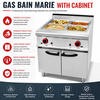 Bain-marie commercial à gaz, type armoire, en acier inoxydable, table chauffante pour buffet, pour restaurant, hôtel, cuisine