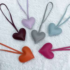 Wholesale Heart-shaped PU Leather Keychain Fashion love Pendant Luxury <b>Bag</b> Charms Women's <b>Bag</b> Accessories Customized - Product Image 6