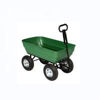 Jindeshun – chariot de décharge de jardin robuste en acier, avec trémie en plastique
