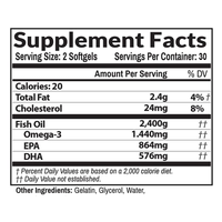 Capsule de gelée molle d'huile de poisson oméga-3 triple concentration 2400 mg EPA DHA certifiée GMP, marque privée, pour le soutien du cœur, du cerveau et des articulations