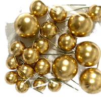5 Boules en Mousse Dorées et Argentées pour Gâteau d'Anniversaire, Décorations de Pâtisserie pour la Saint-Valentin et le Nouvel An Chinois