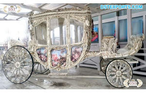 Chariot de tourisme classique Landau à quatre places, portable, pour événements de mariage - Product Image 5