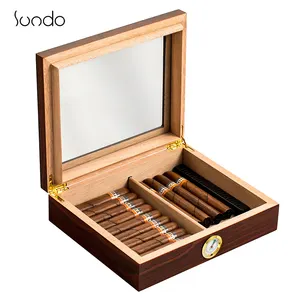Usine personnalisée cave à cigares à grain de bois d'ébène cave à cigares design Flip cadeau en bois boîtes à cigares