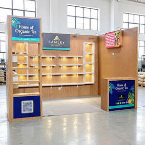 Stand <span class=keywords><strong>de</strong></span> Exhibición <span class=keywords><strong>de</strong></span> Lujo en <span class=keywords><strong>Madera</strong></span> Natural, Tipo Pop-Up, con Estantes para Marcas <span class=keywords><strong>de</strong></span> Alimentos y Bebidas - Product Image 2