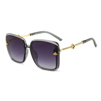 Neue Modische Großrahmige Sonnenbrillen für Damen, Honigbienen-Design mit Farbverlauf, Metall-Quadrat-Sonnenbrille 2025