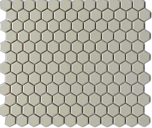 현대 23x26mm 육각형 검은 도자기 모자이크 벽 타일 메쉬 장착 장식 세라믹 타일 호텔 수영장 인테리어 260x300mm - Product Image 5