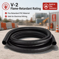 Conduit flexible en PVC ondulé ignifuge V-2, résistant à l'usure et imperméable, couleur personnalisée pour la protection des câbles
