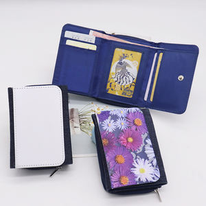 Cartera triple de viaje con logotipo personalizado, diseño de vaquero por sublimación a la moda Unisex con cierre de cremallera, forro de lona de longitud corta - Product Image 1