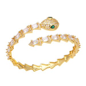 Có Thể Điều Chỉnh Kích Thước Mạ Vàng Hợp Thời Trang Hip Hop Rắn Vòng Đeo Tay Với Cầu Vồng Zircon Trang nhã Đá Đầy Màu Sắc Đá <span class=keywords><strong>Bangle</strong></span> Christian Phong Cách - Product Image 1