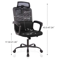 Chaise de bureau de directeur à dossier haut ergonomique en maille chaise ergonomique à dossier haut pour chaises pivotantes de bureau