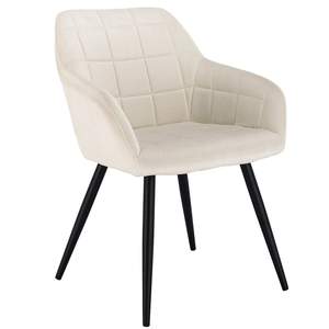 Échantillon gratuit Chaise de salle à manger de luxe en velours au design moderne avec pieds en métal et accoudoirs - Product Image 3