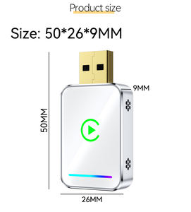 กล่องสตรีมมิ่งมัลติมีเดียในรถยนต์ Amazon Wireless Carplay Android Auto 2 in 1 อะแดปเตอร์ Car Play แบบ USB ดองเกิล Carplay - Product Image 2