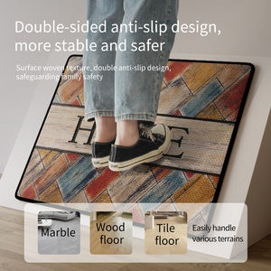 Abstract Geometric <b>Doormat</b> Rectangle Polyester Fiber Indoor Modern Design Washable Stain Resistant - Product Image 4