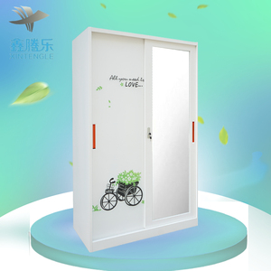 Stahl Armoire à <span class=keywords><strong>vêtements</strong></span> à 2 portes Almirah Design Fer Szafa avec garderobe Meubles de chambre à coucher <span class=keywords><strong>Vêtements</strong></span> suspendus Lemari Pakaian - Product Image 3