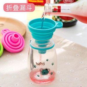Silicone Telescopic Mini Folding Oil Funnel Blue Kitchen Supply Leak Proof Storage Portable - Product Image 2