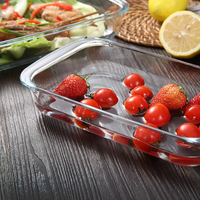 Plat à four en verre trempé, compatible four et micro-ondes, plaque de cuisson rectangulaire en verre, casseroles en verre pour la cuisine