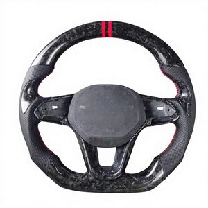 Volante Deportivo Forjado de Fibra de Carbono con Base Plana y Cuero para Volkswagen Tiguan, Passat B6, CC, <span class=keywords><strong>Beetle</strong></span>, Scirocco, Jetta, Caddy - Product Image 4