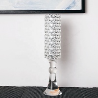 Grand vase à fleurs de luxe transparent en verre, 5 pièces, pour mariage, décoration de table, pièces centrales, vente en gros
