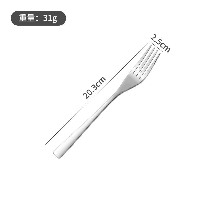 Cuillère à thé de style occidental à manche carré en acier inoxydable 304