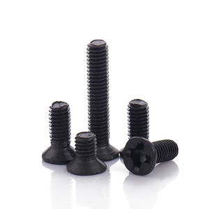 1000 unidades/bolsa Tornillos de cabeza plana con ranura cruzada M1.2 M1.4 M1.6 M1.7 M2 M2.5 M3 M4 M5 de 25 mm, óxido negro, métricos - Product Image 3
