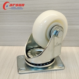 Medium Wit <span class=keywords><strong>Nylon</strong></span> Wiel Platte Bodem Hand Push Sleepkar Universeel Industrieel <span class=keywords><strong>Nylon</strong></span> Wiel Met Activiteit Caster Wielen - Product Image 5