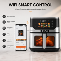 Friteuse à air électrique intelligente 5L avec écran tactile numérique, grande capacité, sans huile, facile à utiliser, vente en gros d'usine