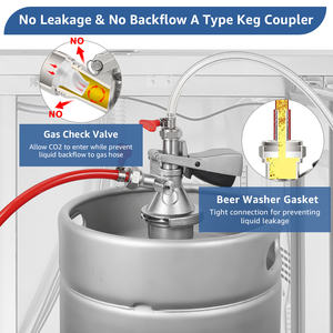 Coupleur de fût en acier inoxydable 304 de type A avec soupape de décharge, robinet de bière pour ligne de bière I.D 5/16, accessoire de brassage - Product Image 3