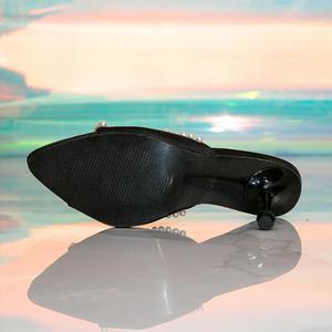 2026 New <strong>Women's</strong> One-strap Pearl Sandals Sexy Stiletto Heels Open Toe Slip on Dressy Versatile Shoes for Dating Party - Product Image 4