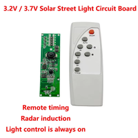 Avec télécommande 3.2V3.7V contrôle de la lumière + radar détection du corps humain lampe solaire circuit imprimé solaire LED carte pilote