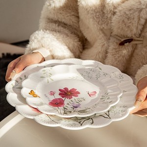 Ensemble d'assiettes à <span class=keywords><strong>dîner</strong></span> et à dessert en céramique haut de gamme de luxe américain Série de jardin Caractéristique pour les ménages - Product Image 2