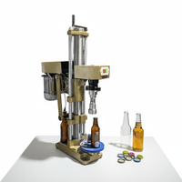 Machine de capsulage semi-automatique électrique pour bouteilles en verre de bière, de soda et de boissons gazeuses, machine de sertissage industrielle pour la production