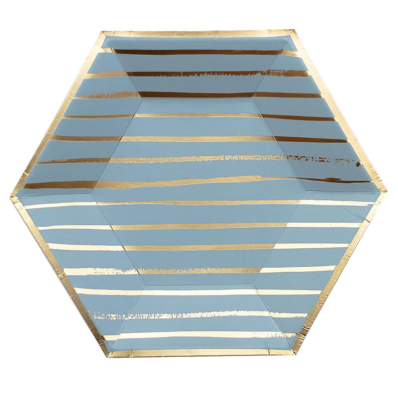 Malibu - Rayé Bleu, 8 brins/ply 8 pouces