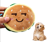 Jouet en peluche pour chien, hamburger résistant aux morsures, pour la dentition, prix de gros compétitif, produits pour animaux de compagnie