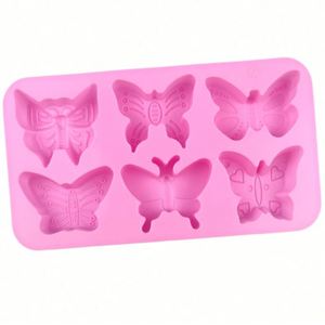 Moule en silicone écologique personnalisé avec logo, 6 cavités, formes de papillons variées, pour bougies, savons, gâteaux, poudings, résine, OEM/ODM - Product Image 3