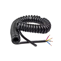Câble plat spiralé de longueur personnalisée, multi-brins, gaine PUR, câble plat rétractable à ressort pour palan, grue, chariot AGV
