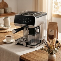 Anbolife - Cafetera Espresso Eléctrica Semiautomática de 20 Bares, Acero Inoxidable, con Molinillo Incorporado, Programable Táctil, para el Hogar, UE
