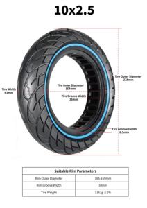 Pneus solides en nid d'abeille Nedong 10x2.5 pour trottinette électrique, anti-explosion, remplacement pour <span class=keywords><strong>Ninebot</strong></span> <span class=keywords><strong>Max</strong></span> G30 <span class=keywords><strong>G30P</strong></span> G30E - Product Image 6