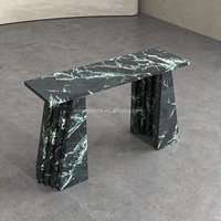Table d'entrée de luxe en marbre Calacatta Viola Table décorative Meubles de console en pierre naturelle faits à la main
