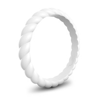Bagues de mariage en silicone fines et empilables pour femmes, style éternité, personnalisées, design géométrique tendance Xiao Teng